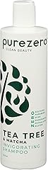 Purezero Tea Tree & Matcha Shampoo - Minty Nourishing & Invigorating Scalp Treatment - Zero Sulfates, Parabens, Dyes Vegan an