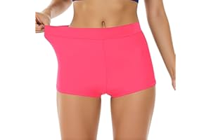 Women High Waist Swimsuit Bottoms Tummy Control Comfy Boy Shorts Seamless Sports Swimwear Bottom No Show Shorts