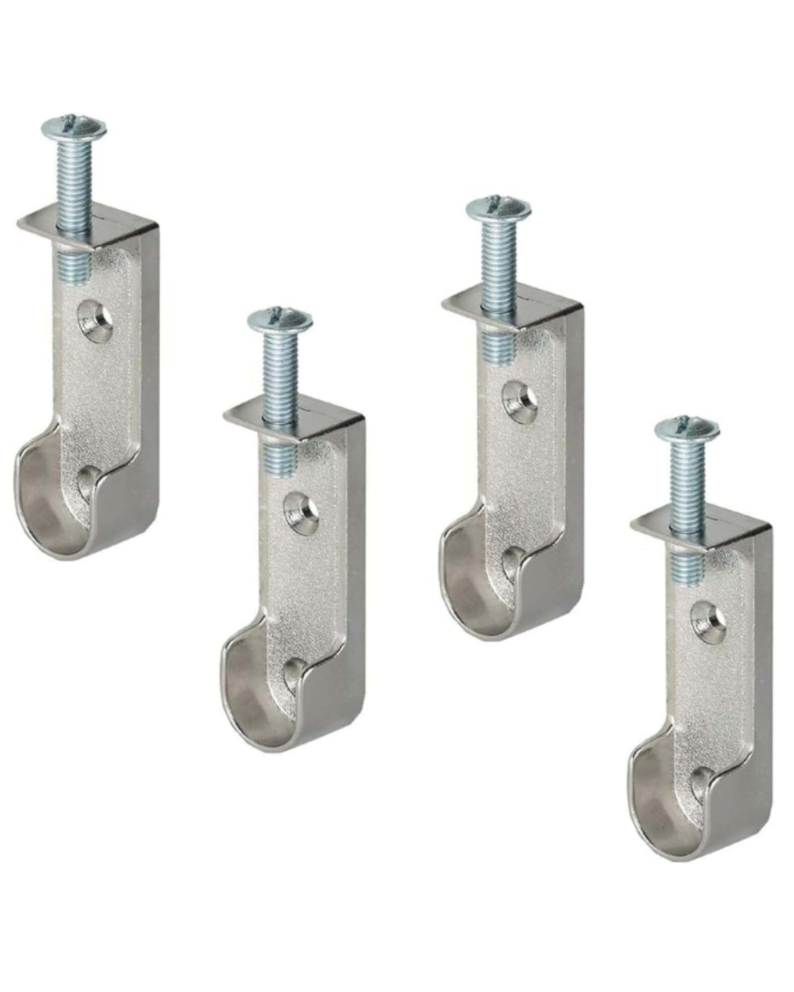 Gedotec Ceiling-Mounted Wardrobe Rod Holder | 4 Pieces Clothes Rail Holder Metal | Oval | Suspension for Wardrobe rods & Coat Rails Chrome | Made in Germany | Wardrobe Rod Holder with M6 x 28mm Screw