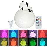 Silicone LED Night Light Panda Eco-friendly 10-colors Switching Night lamp USB Rechargeable with Remote for Girlfriend Adult Kids Babies Children Bedroom and Nursery