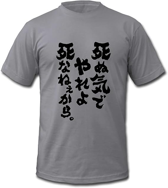Amazon Baistong メンズ 死ぬ気でやれよ死なねぇから 面白 半袖 Tシャツ L グレー Tシャツ カットソー 通販