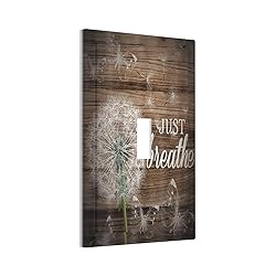 Rustic Butterfly Dandelion on Brown Wood 1 Gang