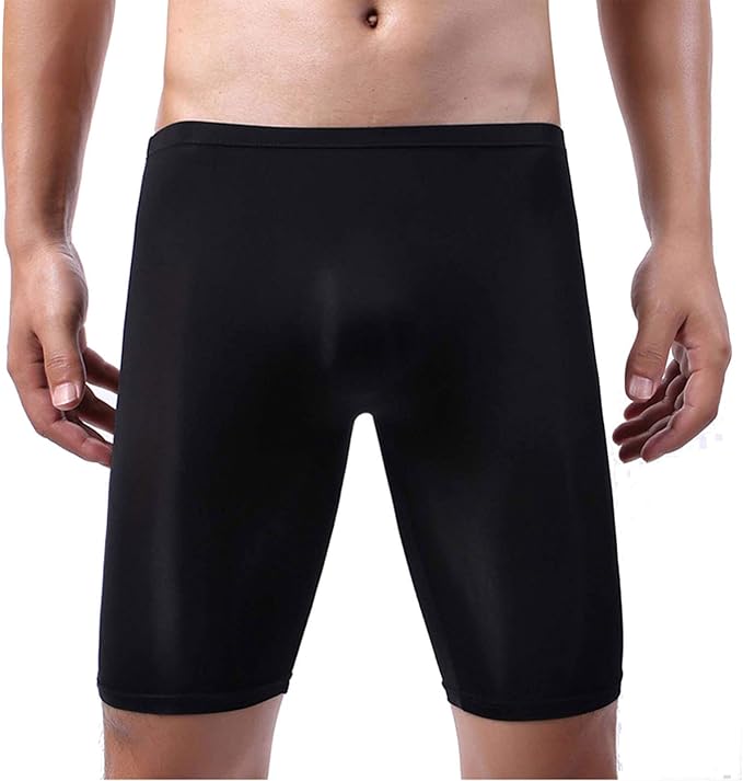 moily Mens Sheer Ice Silk Boxer Briefs Stretchy Low Rise Mesh