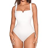 FeelinGirl Square Neck Shapewear Bodysuit for Women Sleeveless Tummy Control Slimming Bodysuit Going Out Tank Tops