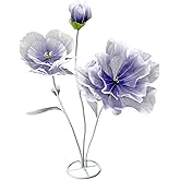 FLORACROWEN Giant Flowers for Decoration - 5.25 Ft Adjustable Waterproof 3D Silk Faux Large Flowers Decor for Birthday Party Garden Office Home Wedding Hotel Shop Window Display (Purple-D)