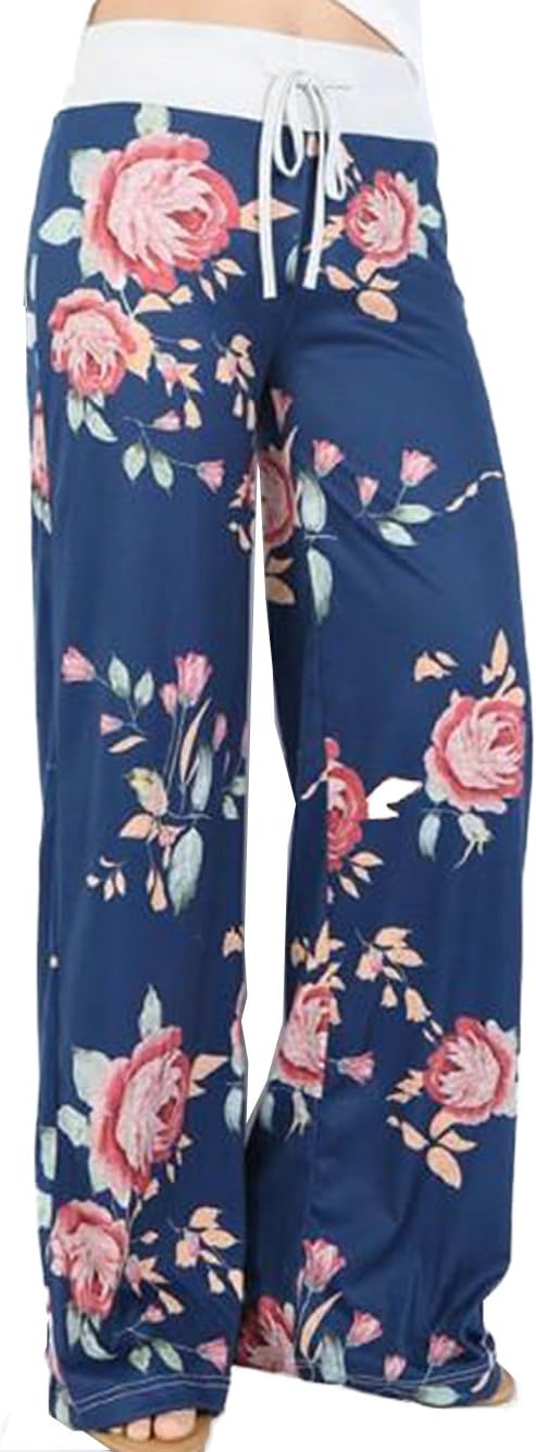 Women's Casual Floral Wide Leg Pajama Lounge Pants