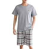 Big Boys Fashion Strips Loose Cotton Pajama Set Pants Shorts Top Sleepwear 8-17Years