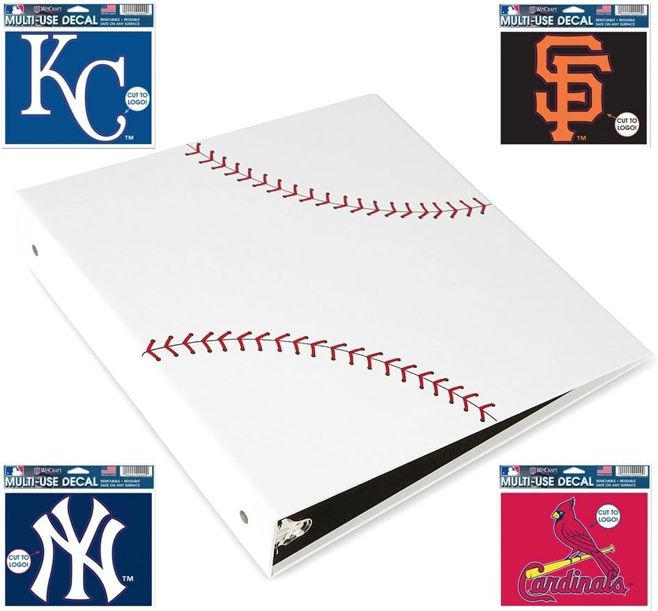 All Star Products Baseballz 3-Ring Baseball Card Binder, Textured Paper, 11" x 11" x 1.5", O-Ring Fits Standard Sleeves