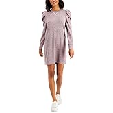 Tommy Hilfiger Womens Long Sleeve Puff Sleeve Lurex Knit Dress