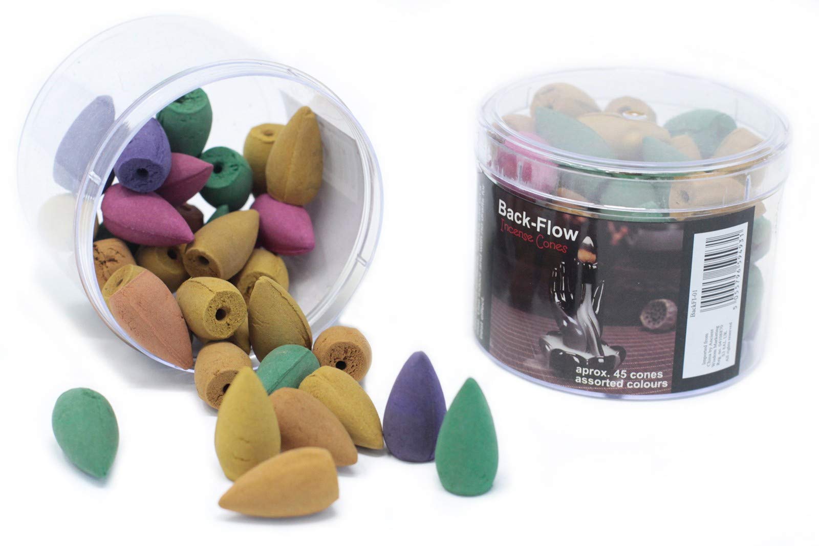 Ancient Wisdom Backflow Incense Cones 45pc Tub Mixed