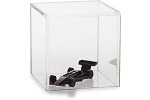 Source One Premium Clear Acrylic Display Case, Available with Additional Base (12 Inch Cube, No Base)
