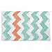 iDesign Chevron Bath, Machine Washable Microfiber Accent Rug for Bathroom, Kitchen, Bedroom, Office, Kid's Room, Set of 1, Aruba and Coral