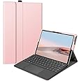Fintie Case for Microsoft Surface Go 4/3/2/1 (2023/2021/2020/2018) - Multiple Angle Viewing Portfolio Business Cover, Compatible with Type Cover Keyboard, Rose Gold