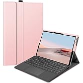 Fintie Portfolio Case for Microsoft Surface Go 4/3/2/1 2023/2021/2020/2018 | Multiple Angle Viewing Portfolio Business Cover, Compatible with Type Cover Keyboard, Rose Gold