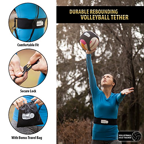 Red Oak Collections Indoor Outdoor Volleyball Training Tether: Practice Trainer Rebounder Equipment Gear Aids Serving Spike & Setting Skills for Kids High School Junior Pro & Beach Players