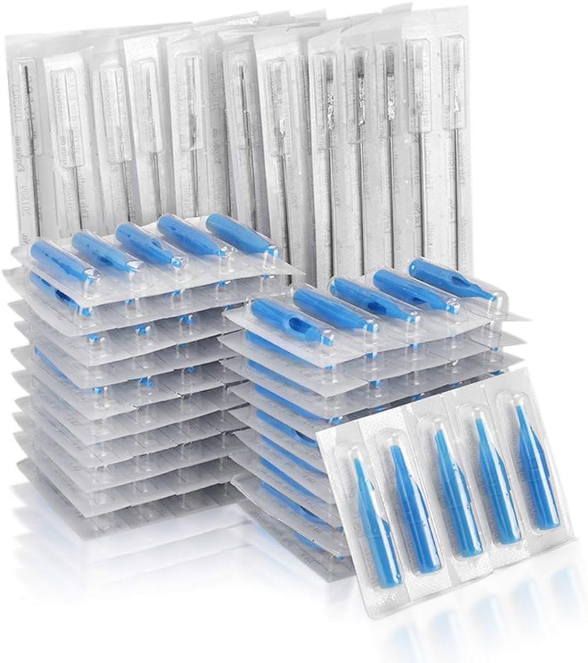ATOMUS 100pcs Disposable Mixed Tattoo Needles 100pcs Assorted Sterilized Tattoo Needles Tips 10pcs of each-3rl 5rl 7rl 9rl 3rs 5rs 7rs 9rs 5m1 7m1 3RT 5RT 7RT 9RT 3DT 5DT 7DT 9DT 5FT 7FT