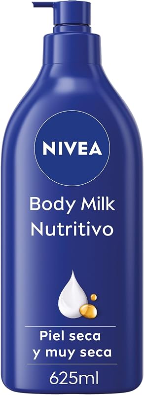 Nivea nourishing body milk (1 x 625 ml), leite corporal que hidrata por 72 horas, creme hidratante corporal com óleo de amêndoa e ácido hialurônico, para pele seca