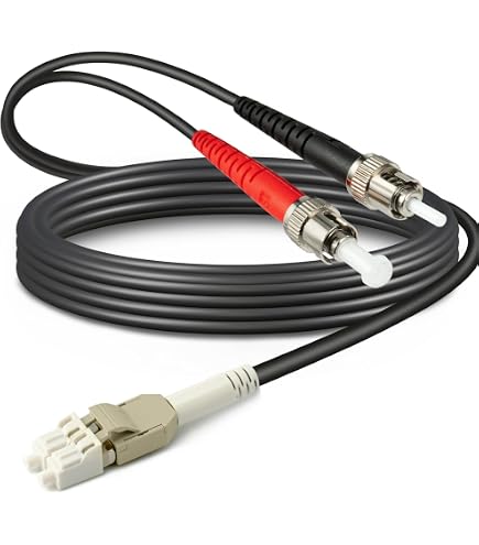 Yunsufiberpro Cable De Fibra De Modo único OD-0.197 In OS2 LC A ST De 3 Pies / 3.3 Ft, Cable De Fibra óptica LC-ST, Puente óptico Dúplex 9/125um SMF, Negro