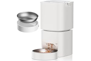 DUDUPET Automatic Cat Feeder, 5L App Control Auto Dog Feeder, Timed Cat Dry Food Dispenser, Automatic Pet Feeders Dual Power Supply, Timed Pet Food Dispenser for Cats and Small Dogs(Not for Remote Control)