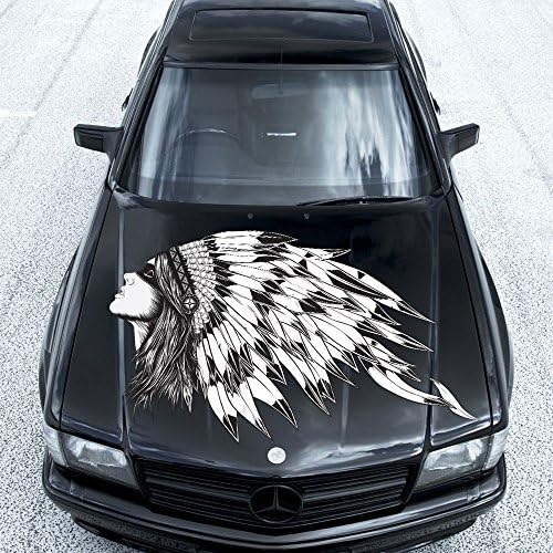 Native American Headgear Feathers Full Color Car Decal, Native American Headgear Feathers Full Color Car Sticker, KC-71 FRST (22" x 27")
