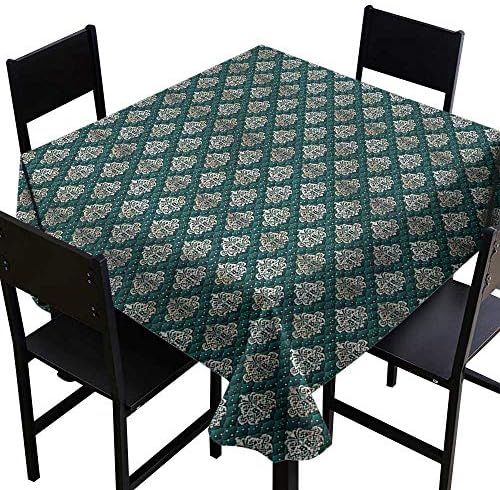 home1love Damask Fashions Table Cloth French Rococo Motifs Table Cover for Dining 70 x 70 Inch
