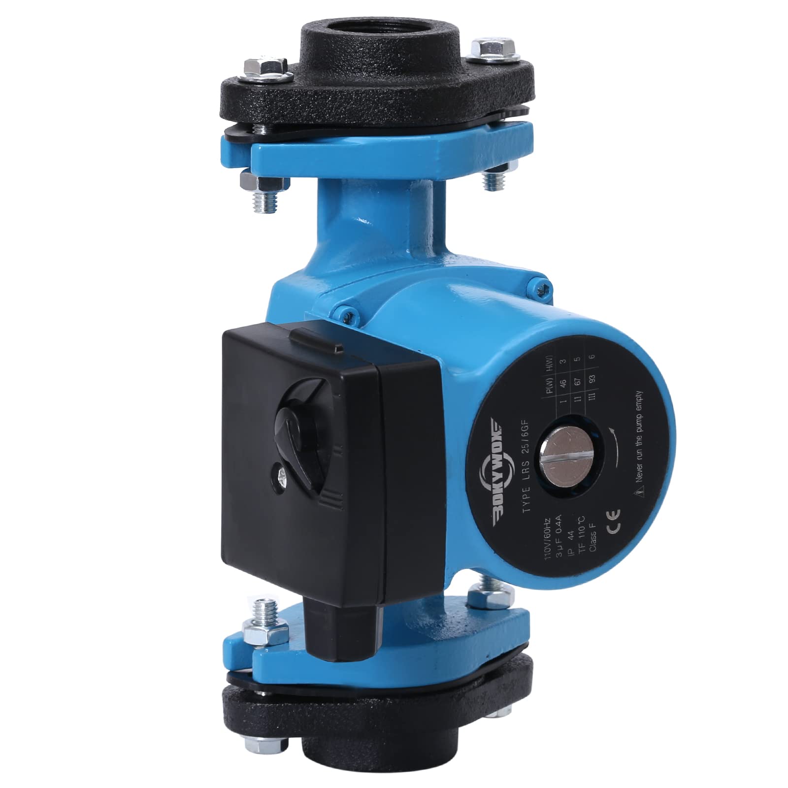 BOKYWOX 3-Speed 1 Inch Hot Water Recirculating Pump, 1/8HP Booster Pump, 110-120V, Flange Circulation Pump for Water Heater/Floor Heating