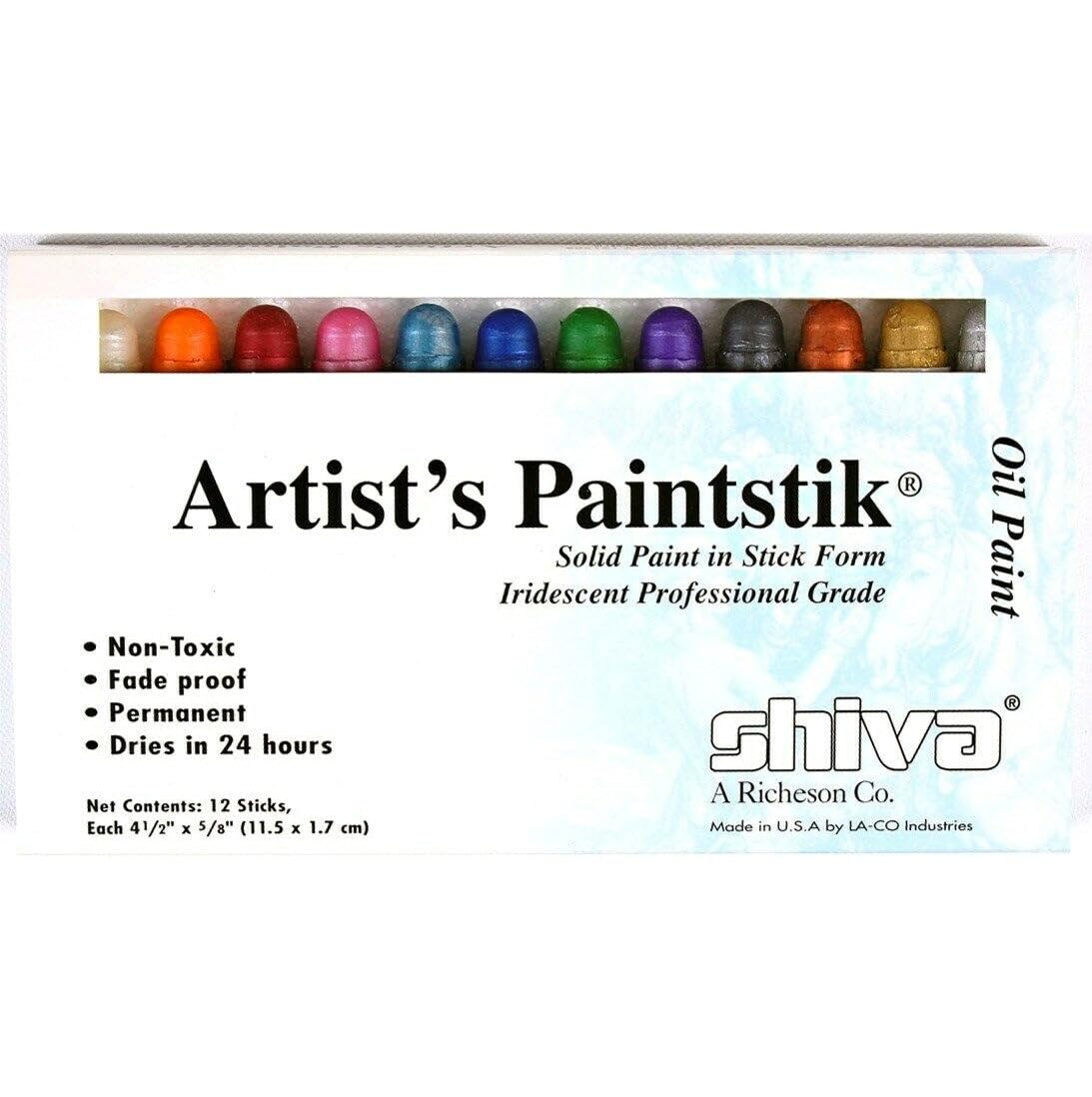 Jack Richeson Shiva Oil Paint Stick, Iridescent Colors, Set of 12