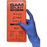 SAM Medical SAM Splint Small Flat Fold 9" x 4.25" - Moldable Aluminum Foam Splint for Fractures, Sprains &amp; Strains, Orange/Blue - 1 Count