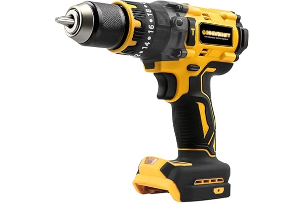 Cordless Drill Compatible with Dewalt 20V Batteries Compact Brushless 1/2” Hammer Drill Driver, 160Nm MAX Torque, 2 Variable