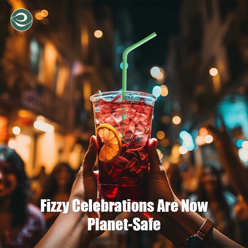 ECO SOUL 100% Compostable Straws [100 Count][8.25"] Eco-Friendly Biodegradable Sustainable Disposable Straws, Cocktail Cold Drink Smoothie Bendable Straws - Image 4