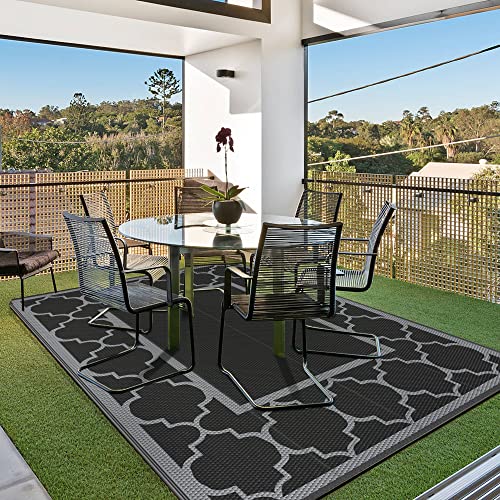 GENIMO 4'x6' Outdoor Rug for Patio, Reversible Plastic Waterproof RV