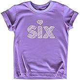 6th Birthday Shirt Girl Toddler Outfit 6 Year Old Girls six Happy Bday Sixth Gift Heart tee