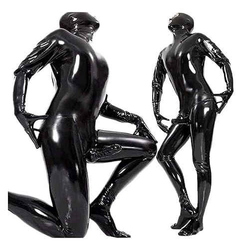 BERMEL Men's Shiny Patent Black Leather cat Suit Full Body Men Sexy Latex  Tight Zipper Jumpsuit Rubber Clothing (XXL) in Dubai - UAE | Whizz Shapewear