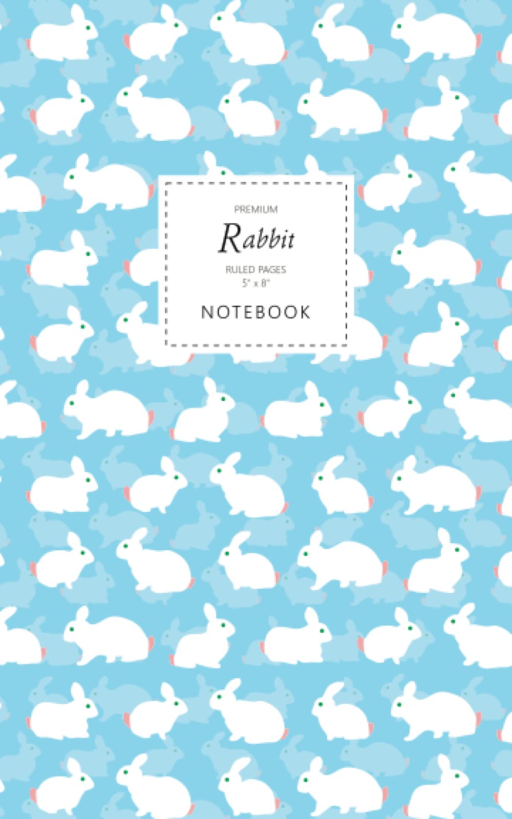 Rabbit Notebook - Ruled Pages - 5x8 - Premium: (Pastel Blue Edition) Fun animal notebook 96 ruled/lined pages (5x8 inches / 12.7x20.3cm / Junior Legal Pad / Nearly A5)