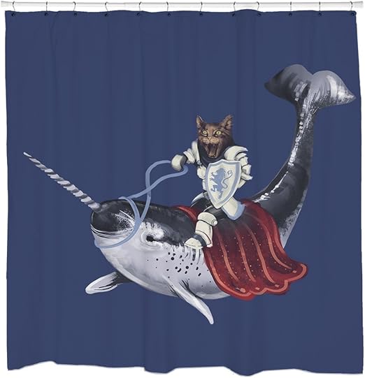 Amazon Com Sharp Shirter Funny Cat Shower Curtain Set Awesome