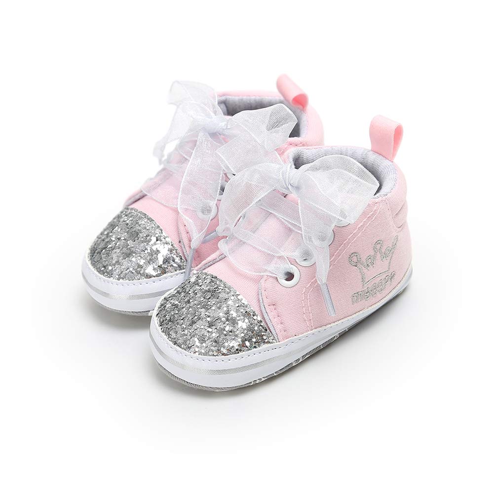 6 12 Mois 12 18 Mois Miyanuby Baskets Bebe Fille Briller Chaussure A Lacet Chaussures Premiers Pas Pour Bebe 0 6 Mois Bebe Puericulture Baskets