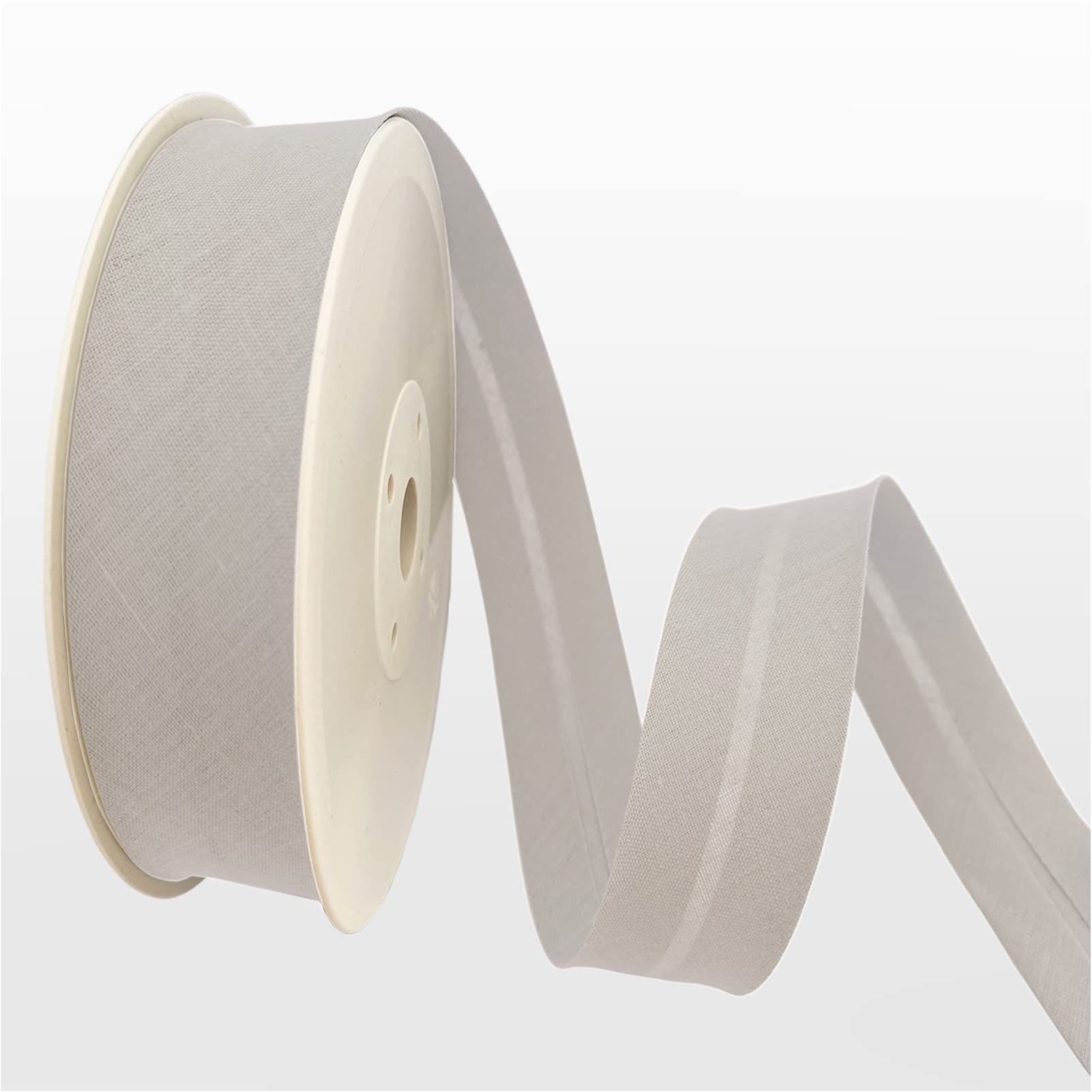 TEXTEX = 20mm Wide Bias Binding Tape. 50% Cotton and 50% Polyester. 10m Piece - (Light Gray)