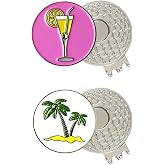 PINMEI Colorful Golf Ball Markers with Silver Color Golf Hat Clips