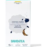 DAVIDsTEA Valerian Nights &ndash; Caffeine-Free Herbal Tea with Caramel, Coconut &amp; Valerian Root &ndash; 15 Count &ndash; Sweet, Dairy-Free Bedtime Blend for Sleepytime Sipping and Relaxing Nightcaps