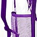 Bagail Clear Backpack Heavy Duty See Through Transparent Daypack Student School Bookbag(Purple)
