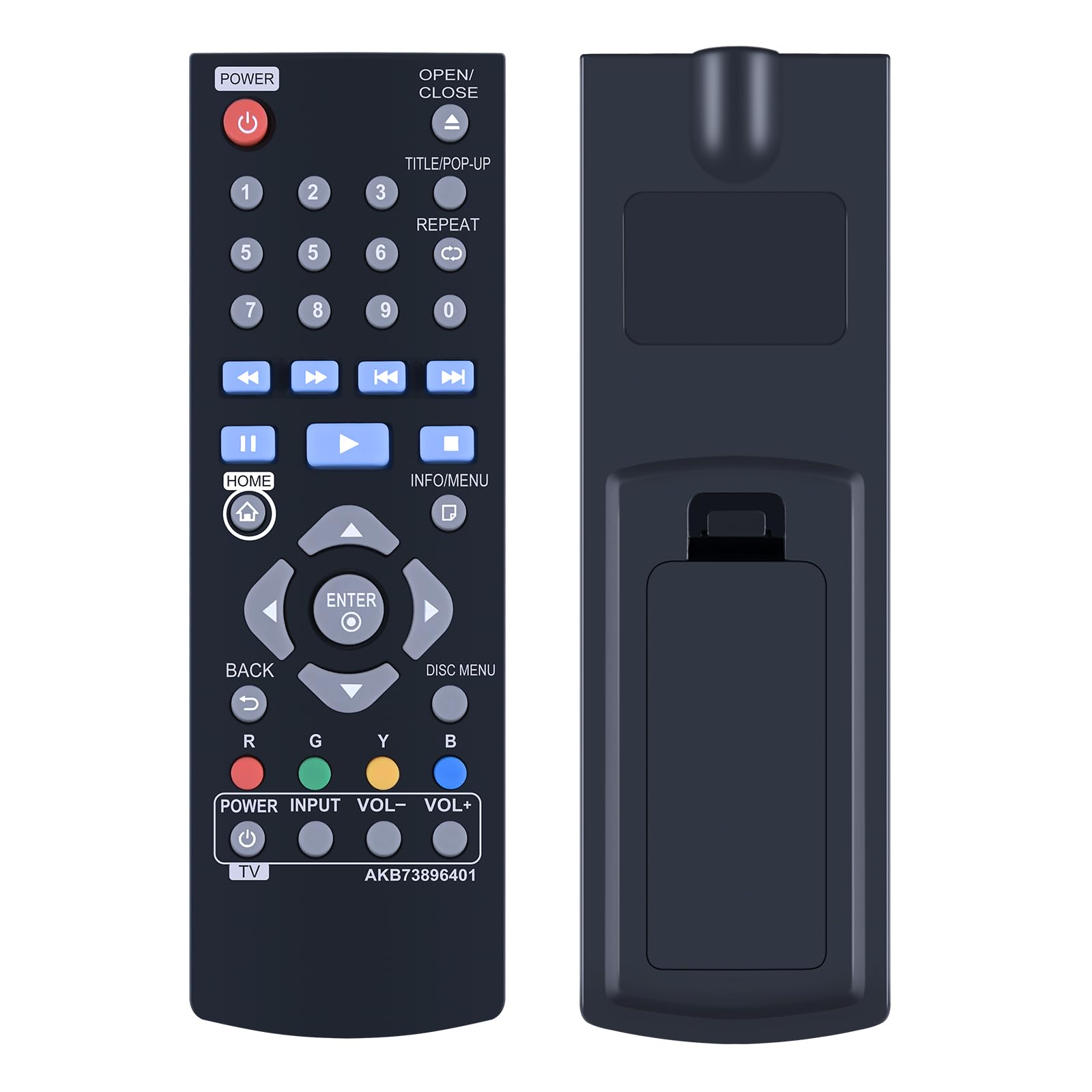 TCNOUMT Replacement LG AKB73896401 Remote Control fit for LG Disc DVD Player BP125 BP135N BP135W BP145 BP155N BP175 BP200 BP240D BP250 BP255 BP300 BP325W BP335WN BP340 BP350N BPM25 BPM35