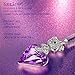 Kate Lynn Valentines Day Necklace Gifts for Mom Necklaces for Women Jewelry Gift Purple Crystal Teddy Bear Heart Pendant Necklace Anniversary Birthday Gifts for Her Daughter Girls