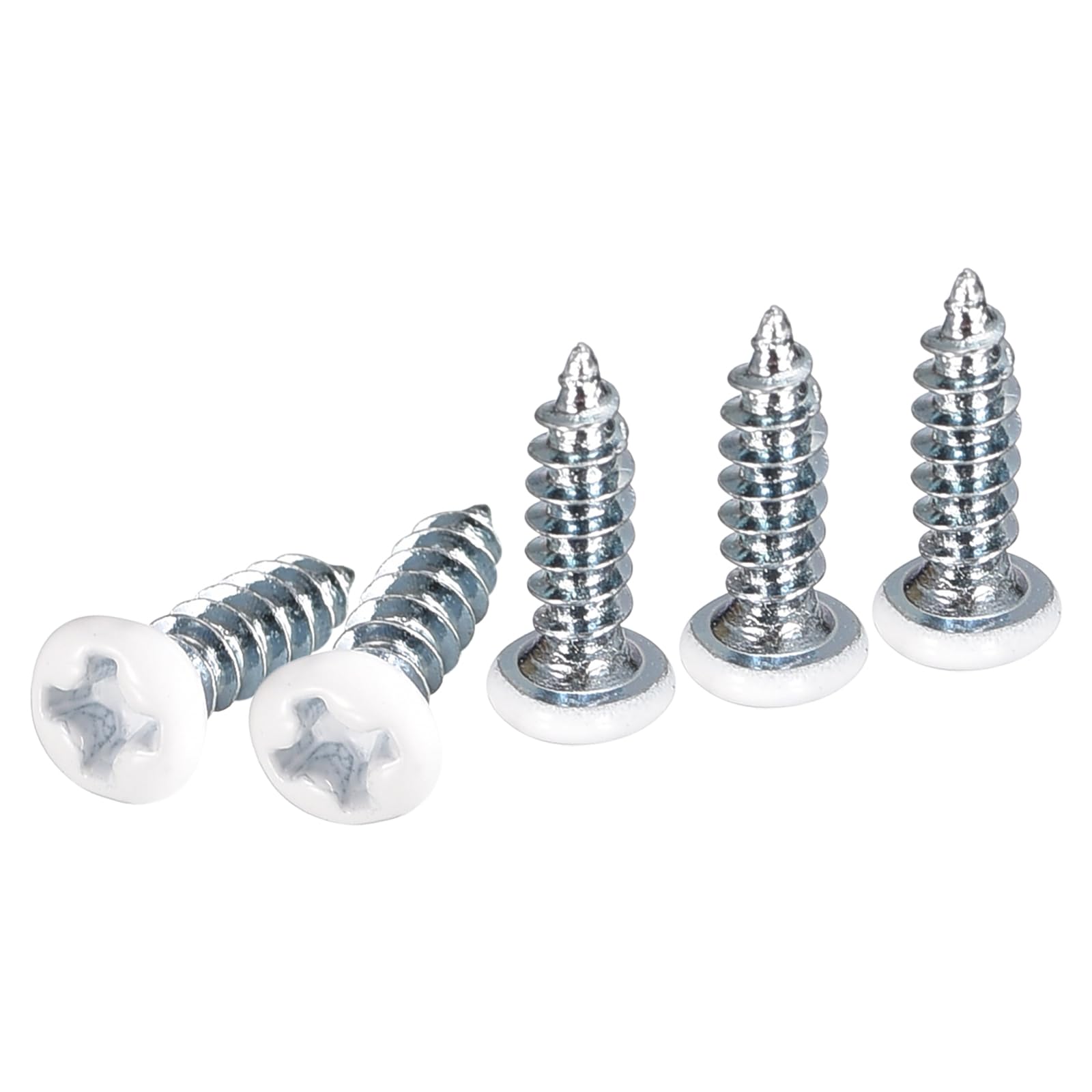 DTGN ST3x10mm White Screws 100Pack - Zinc Plated Carbon Steel Pan Head Phillips Sheet Metal Screw Self-tapping Screw Wood Screws — image 1