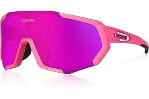 Queshark Cycling Glasses Sports Sunglasses for Men Women with 1 Polarized 2 HD Lens For MTB Running Driving Fishing Baseball