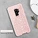 Tobomoco Phone Case Compatible with Samsung Galaxy S9 Plus, Cute Bling Sparkle Glitter Slim Heavy Duty Shockproof 3 in 1 Hybrid Hard PC Soft TPU Bumper Protective Case Cover for Women, Rose Gold