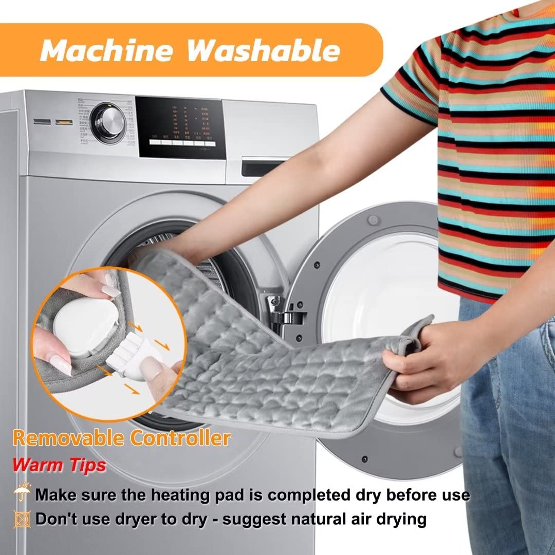 Heating pad, Electric Heat Pad with Automatic Switch-Off and 6 Temperature Levels Heating pad for Back Neck Shoulder Belly Heating Technology - Machine Washable. (12