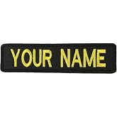 Custom Embroidered Name Patches,Personalized Name Tag Hook and Loop,Iron On Patch for Backpack, Bag, Vest，Jean, Jacket, Hat/4'' x 1''/3''x1'', Black (Embroidery)