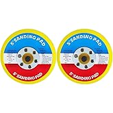 2 PCS 5" Hook and Loop Backing Pads, Dual Action Sanding Pad, 5/16" Arbor 24 Thread Polisher Backing Pad for Air Orbital Sander, 12000RPM Sanding Pads for Finishing Polishing Buffing