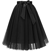 Bridesmay Women's Tulle Skirt Knee Length 6-Layered Wedding Party Homecoming Prom Dress