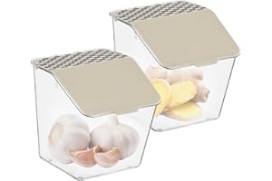 2Pcs Garlic Pot Onion Storage Garlic Container With Lid Wall-Mounted Transparent Waterproof Dustproof Ginger Green Onion Pepp